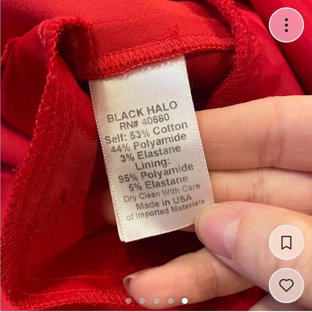 Black halo red high low dress with super beautiful neckline - Picture 5 of 5